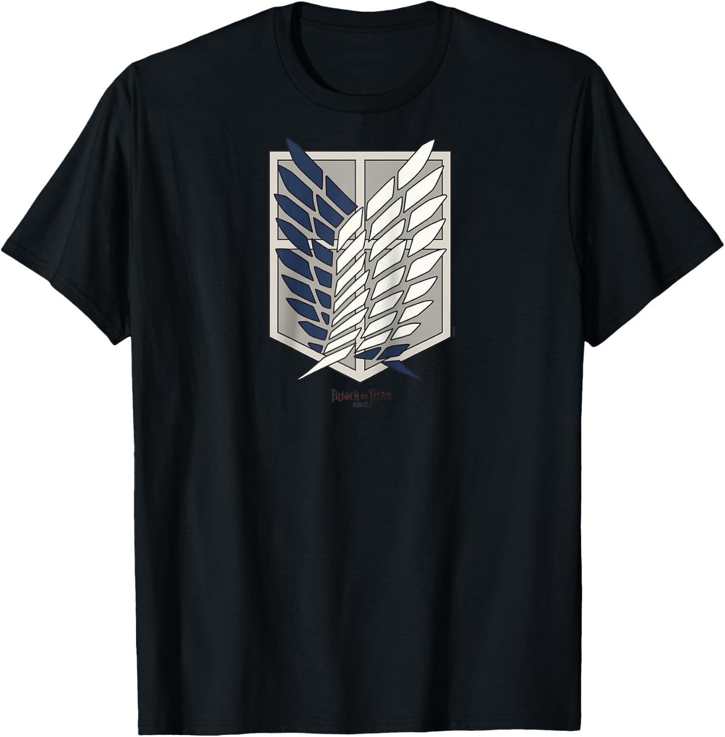 Attack on Titan Scout Regiment Shield AOT Anime Raglan Baseball T-Shirt - T-Shirt | Black
