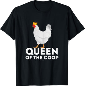 Queen Of The Coop - Funny Chicken Mom & Chicken Lady T-Shirt - T-Shirt | Black