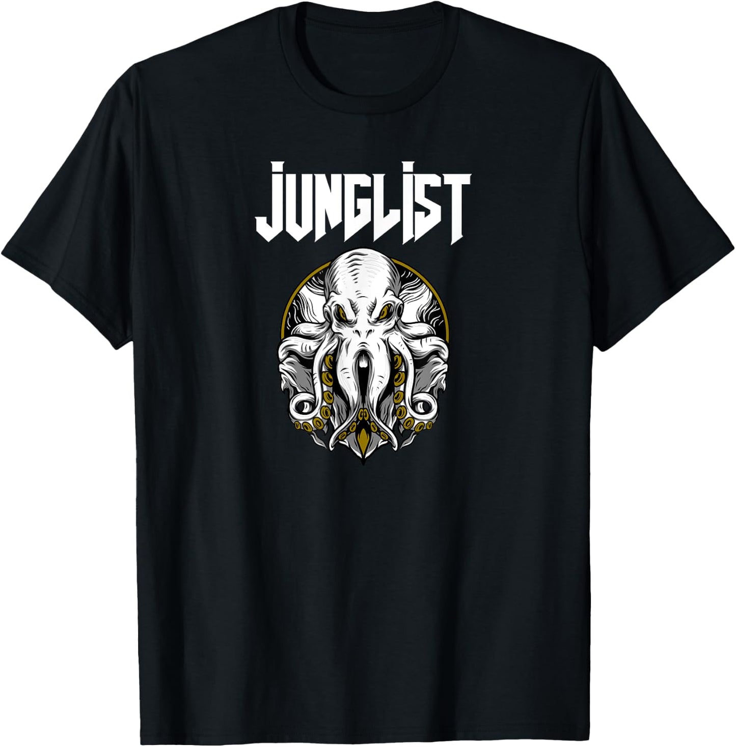 Junglist Octopus DnB Rave Drum and Bass Squid T-Shirt - T-Shirt | Black