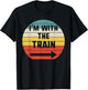 I'm With train Halloween Matching Couple Costume Vintage T-Shirt - T-Shirt | Black