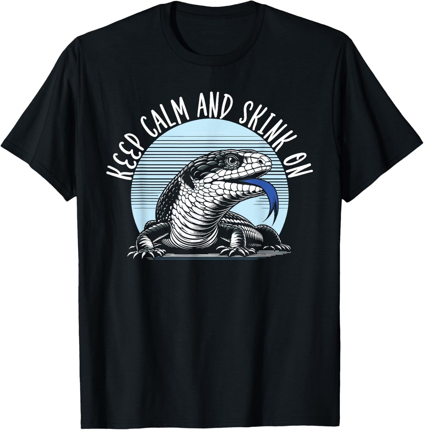 Blue Tongue Skink Lizard Lover Reptile Herpetology T-Shirt - T-Shirt | Black
