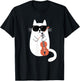Funny Cat Wearing Sunglasses Playing Violin Viola Musician T-Shirt - T-Shirt | Black