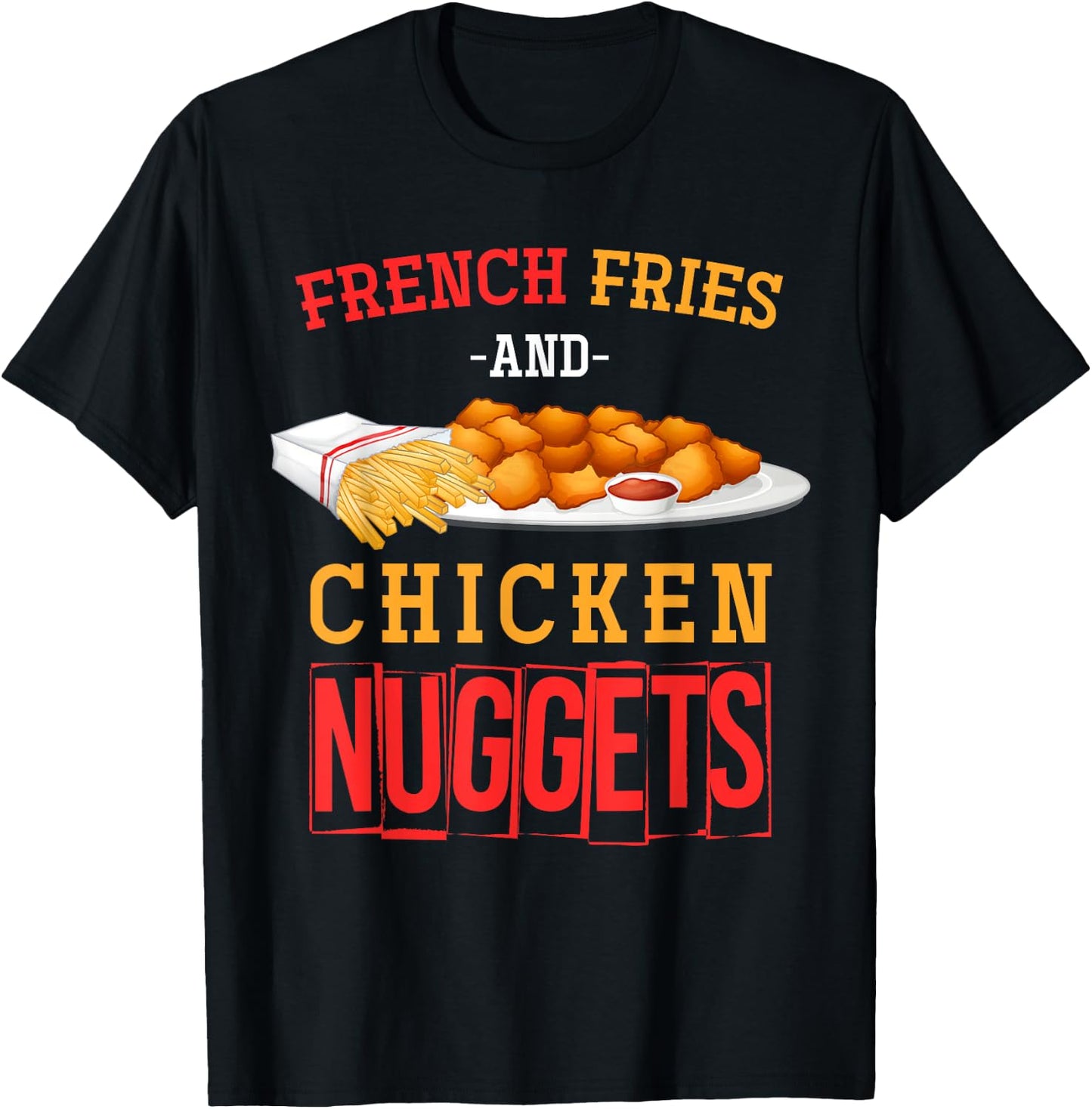 Funny Foodie Nuggets Lover Gift -Adult Chicken Nugget Black Small T-Shirt - T-Shirt | Black