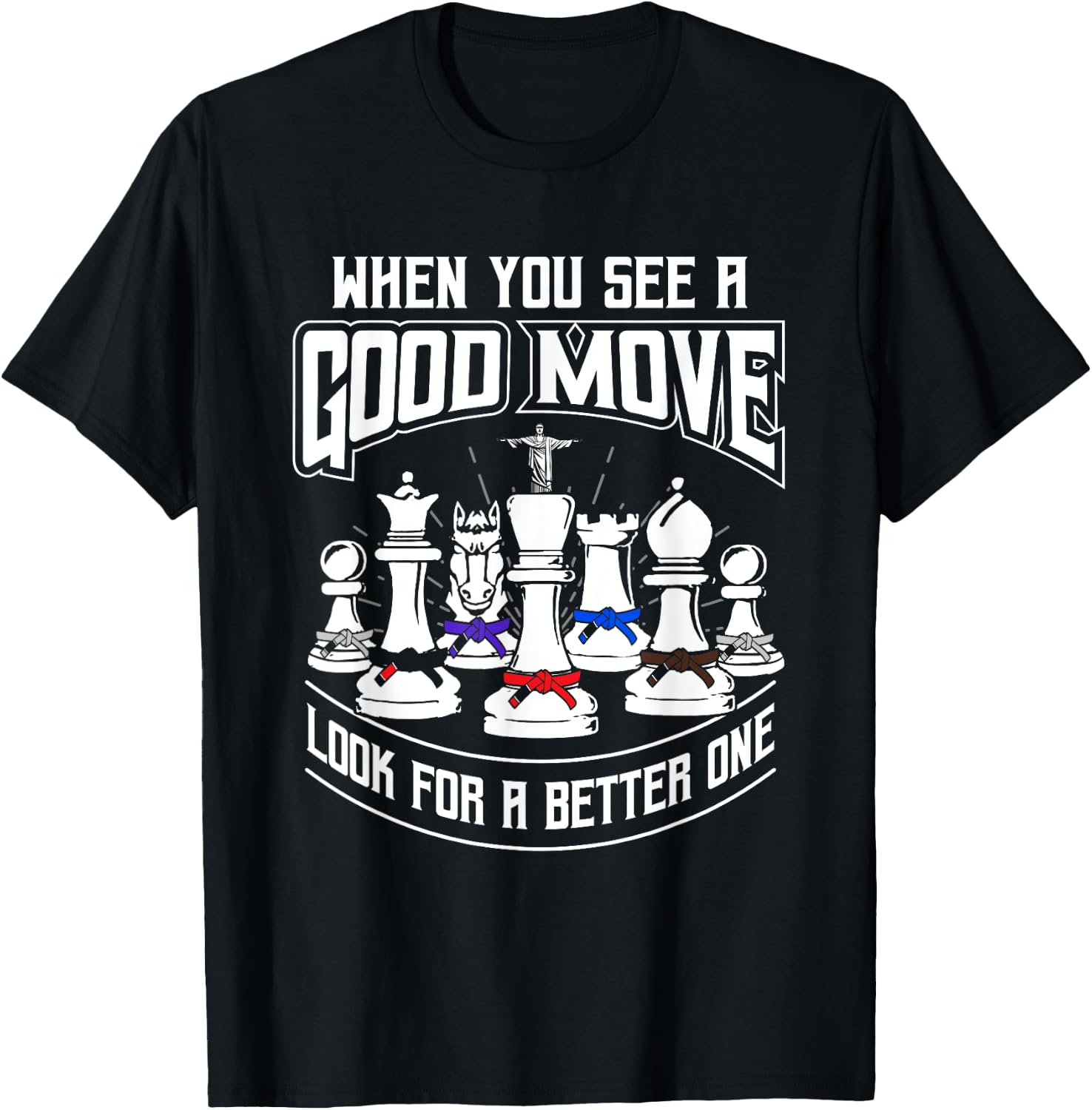 BJJ Chess - Brazilian Jiu-Jitsu and BJJ Gift T-Shirt - T-Shirt | Black
