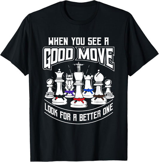 BJJ Chess - Brazilian Jiu-Jitsu and BJJ Gift T-Shirt - T-Shirt | Black