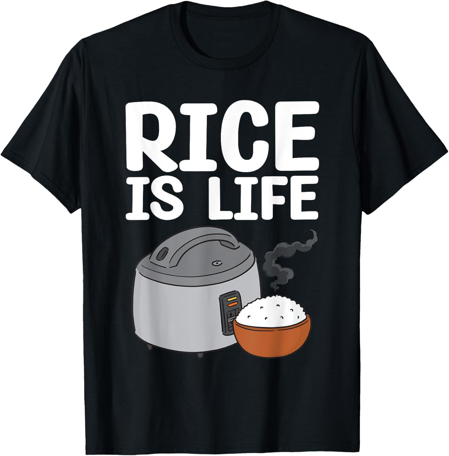 Cool Rice Design Women White Food Cooker Rice Lover T-Shirt - T-Shirt | Black