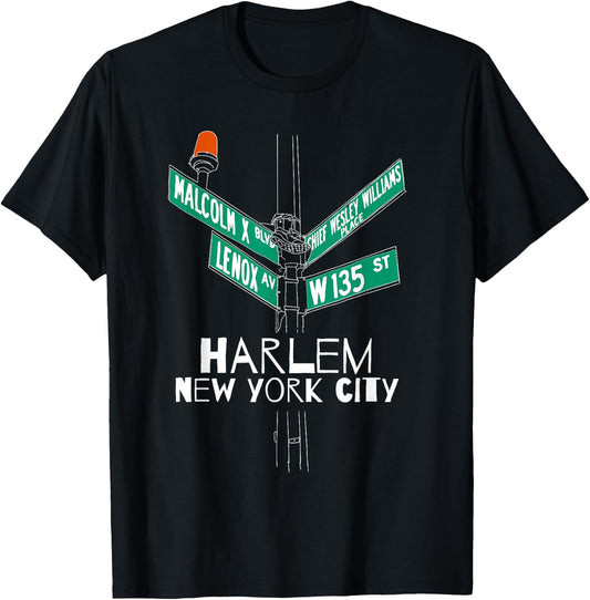 Harlem New York City Street Sign T-Shirt - T-Shirt | Black