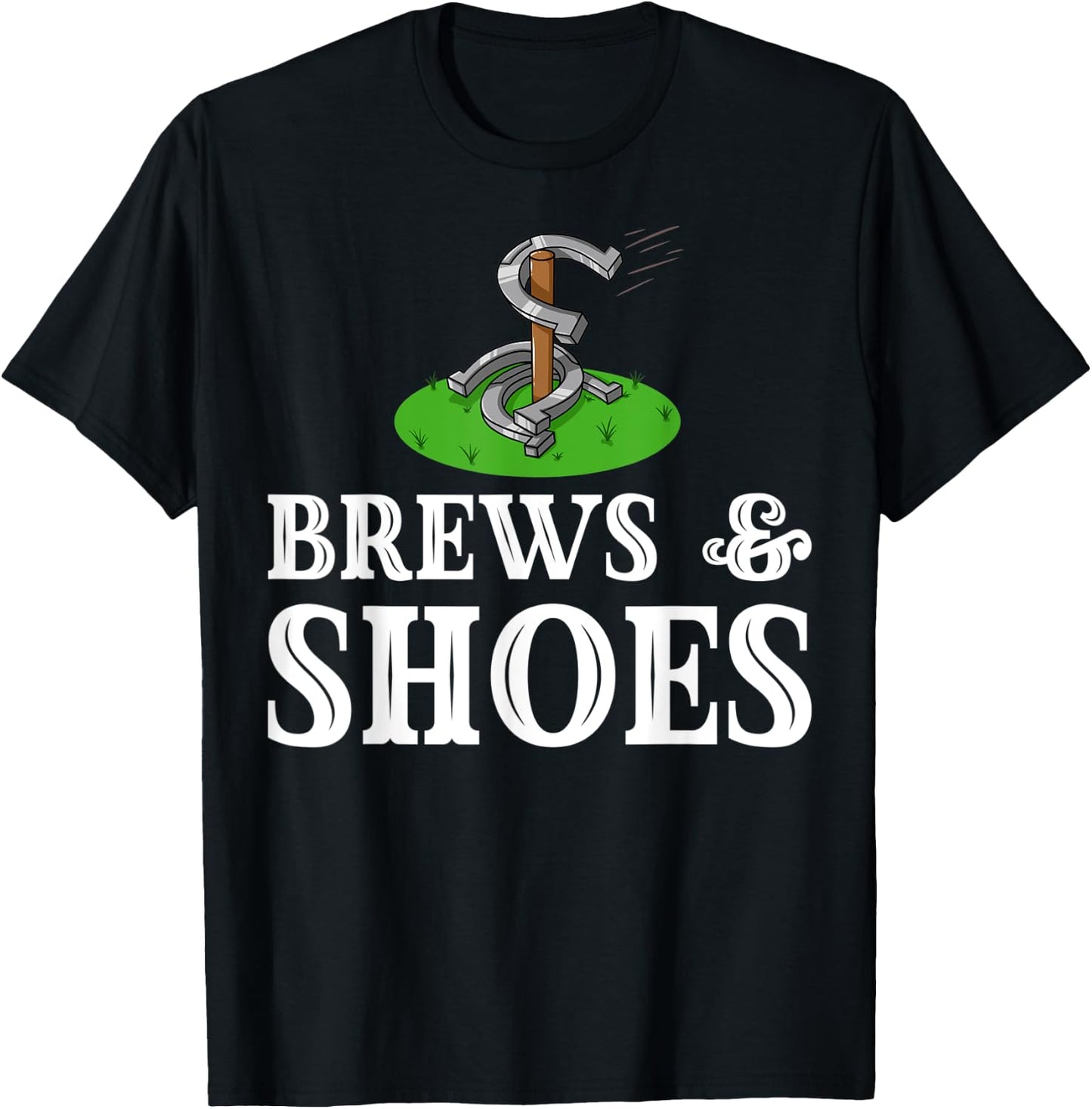 Horseshoe Pitching Gift Throwing Shoes T-Shirt - T-Shirt | Black