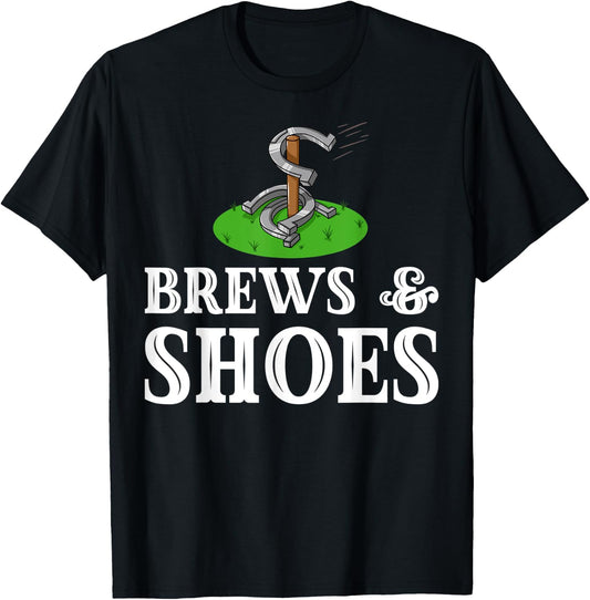 Horseshoe Pitching Gift Throwing Shoes T-Shirt - T-Shirt | Black