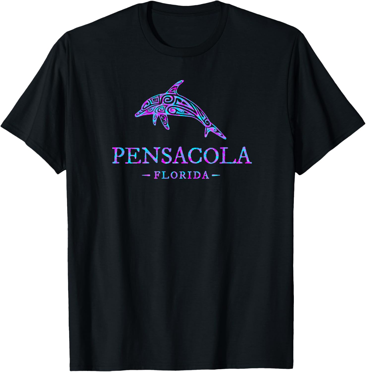 Pensacola Florida Dolphin Vacation Souvenir T-Shirt - T-Shirt | Black