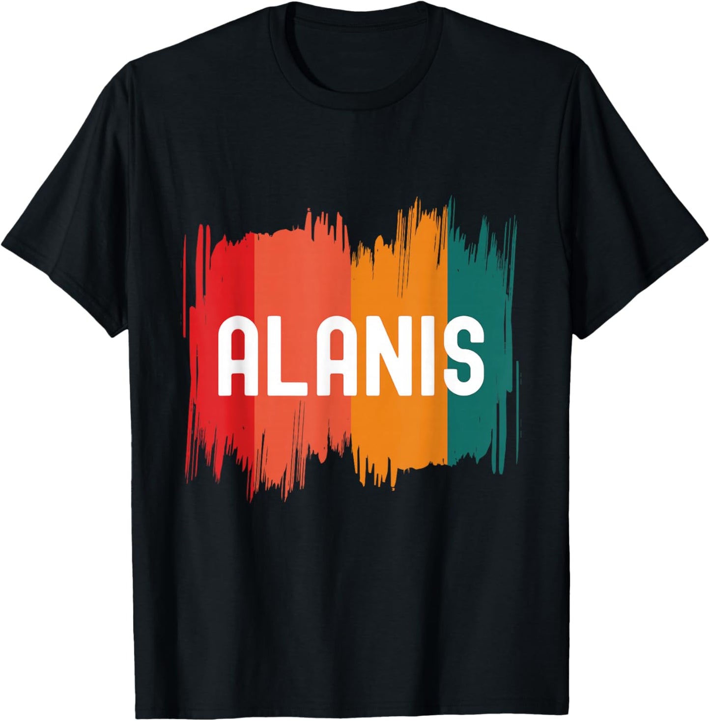 I Love Alanis Retro Sunset Personalized First Name T-Shirt - T-Shirt | Black