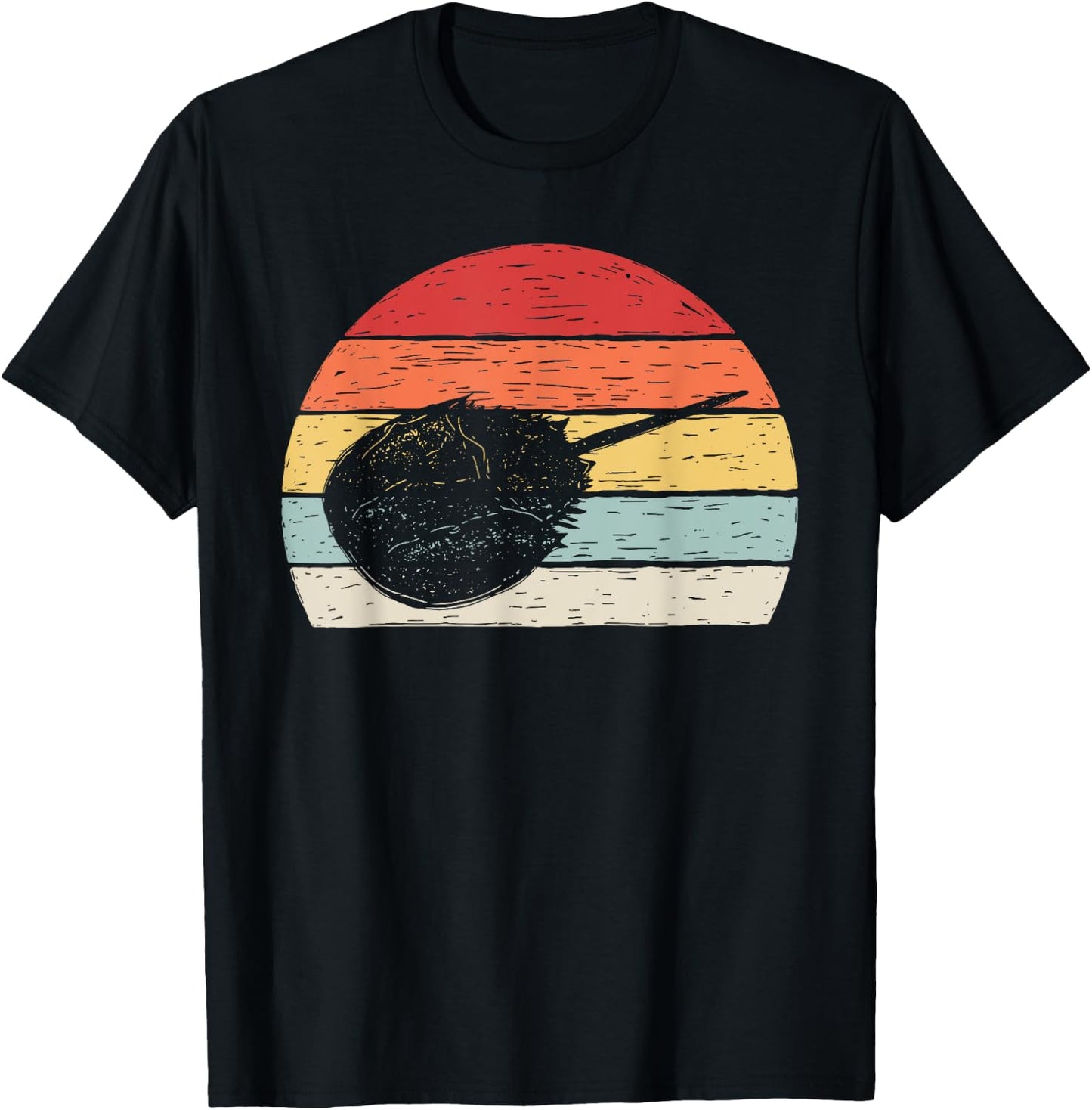 Vintage Retro Horseshoe Crab T-Shirt - T-Shirt | Black