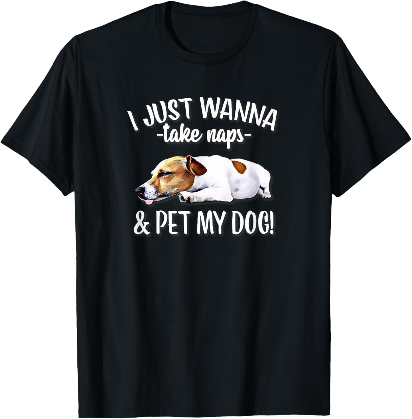 JRT Dog Lover Nap Jack Russell Women Girls Kids T-Shirt - T-Shirt | Black