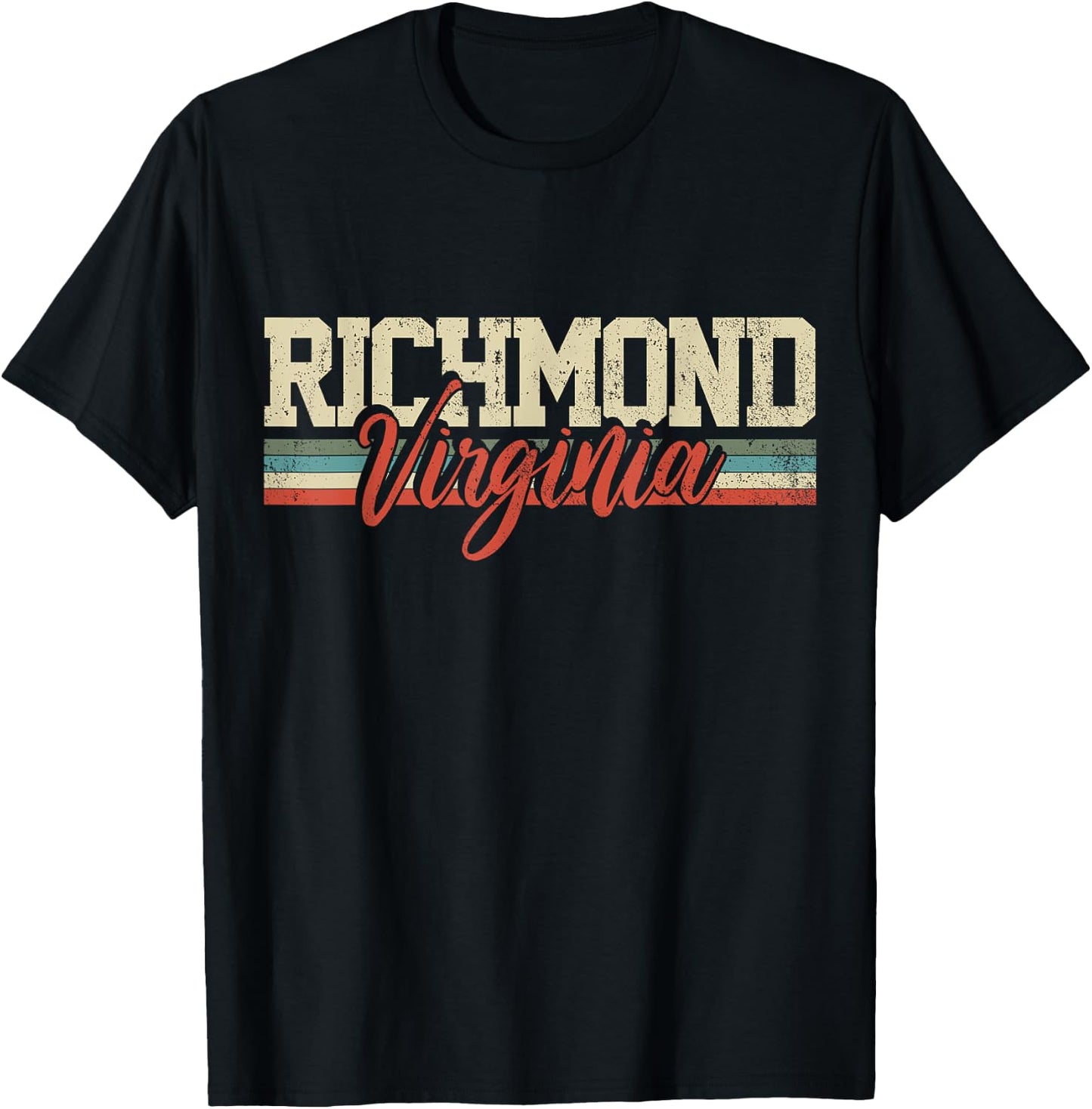 Richmond Virginia Retro Vintage T-Shirt - T-Shirt | Black