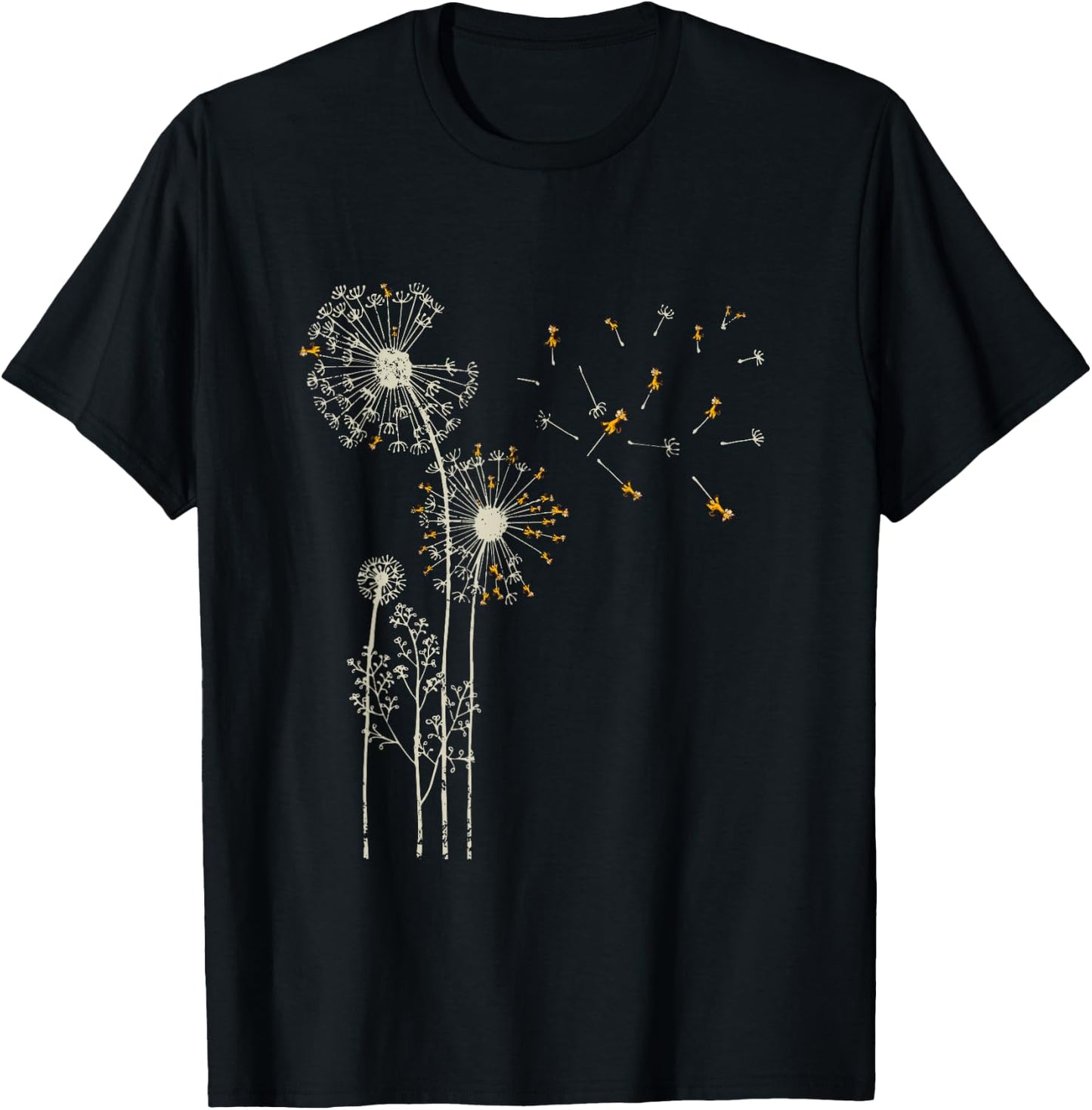 Animal Lover Zoo Keeper Gift Giraffe Dandelion T-Shirt - T-Shirt | Black