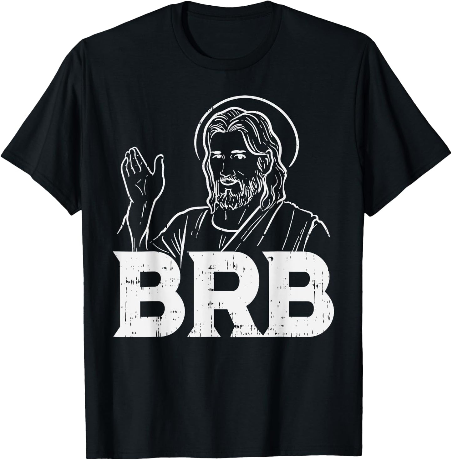 BoredKoalas Jesus Shirts Religious Christian Gift Jesus Brb Funny God Jesus Faith Resurrection T-Shirt - T-Shirt | Black