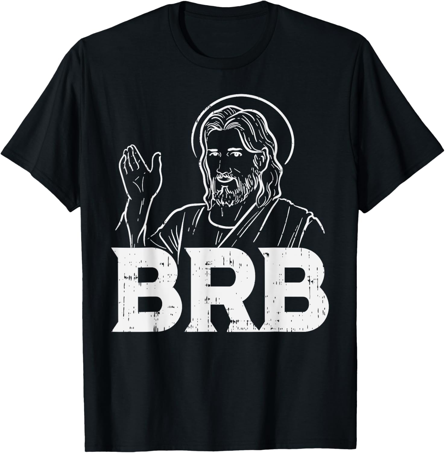 BoredKoalas Jesus Shirts Religious Christian Gift Jesus Brb Funny God Jesus Faith Resurrection T-Shirt - T-Shirt | Black