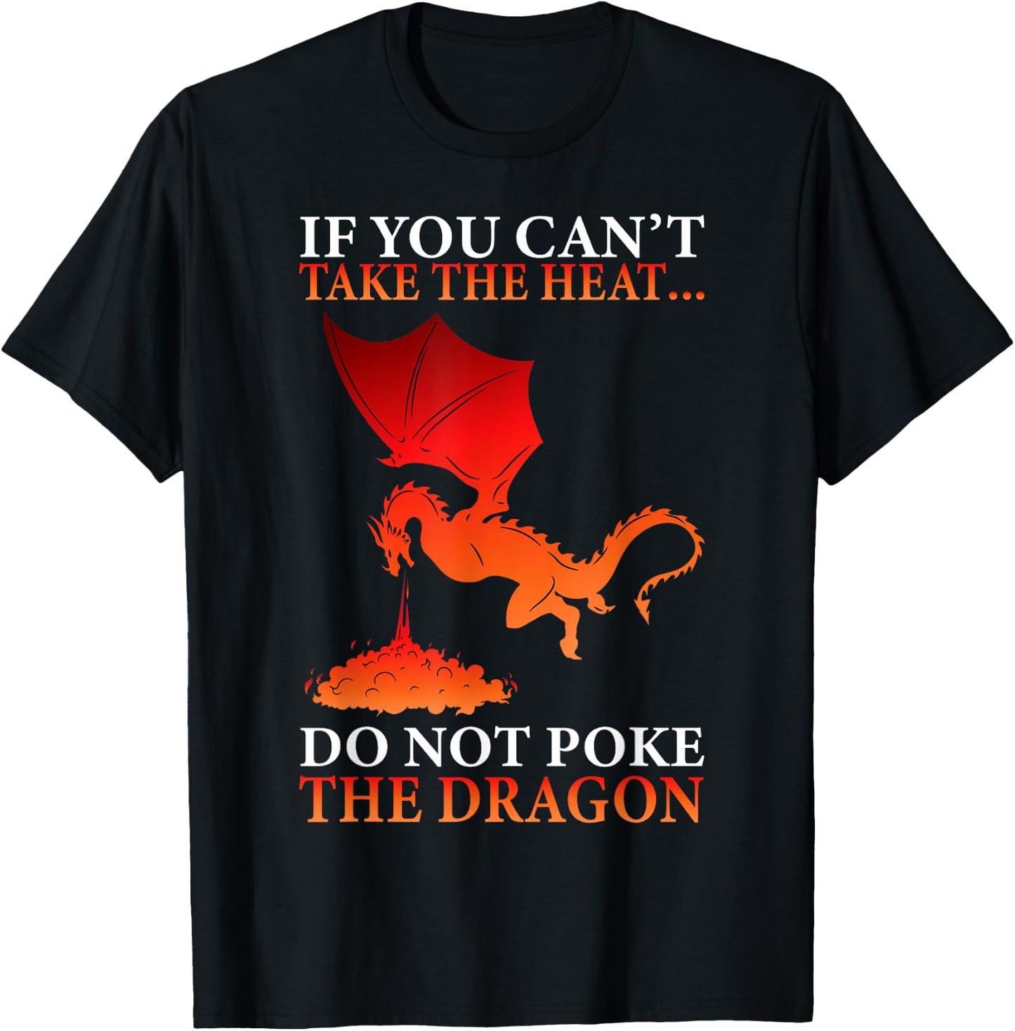 Cool Dragon Flame-Spewing Flying Mythical Creature Small T-Shirt - T-Shirt | Black