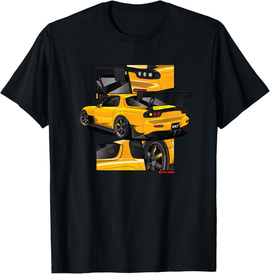 RX7 FD 13B Turbo Manga Style Rotary T-Shirt - T-Shirt | Black