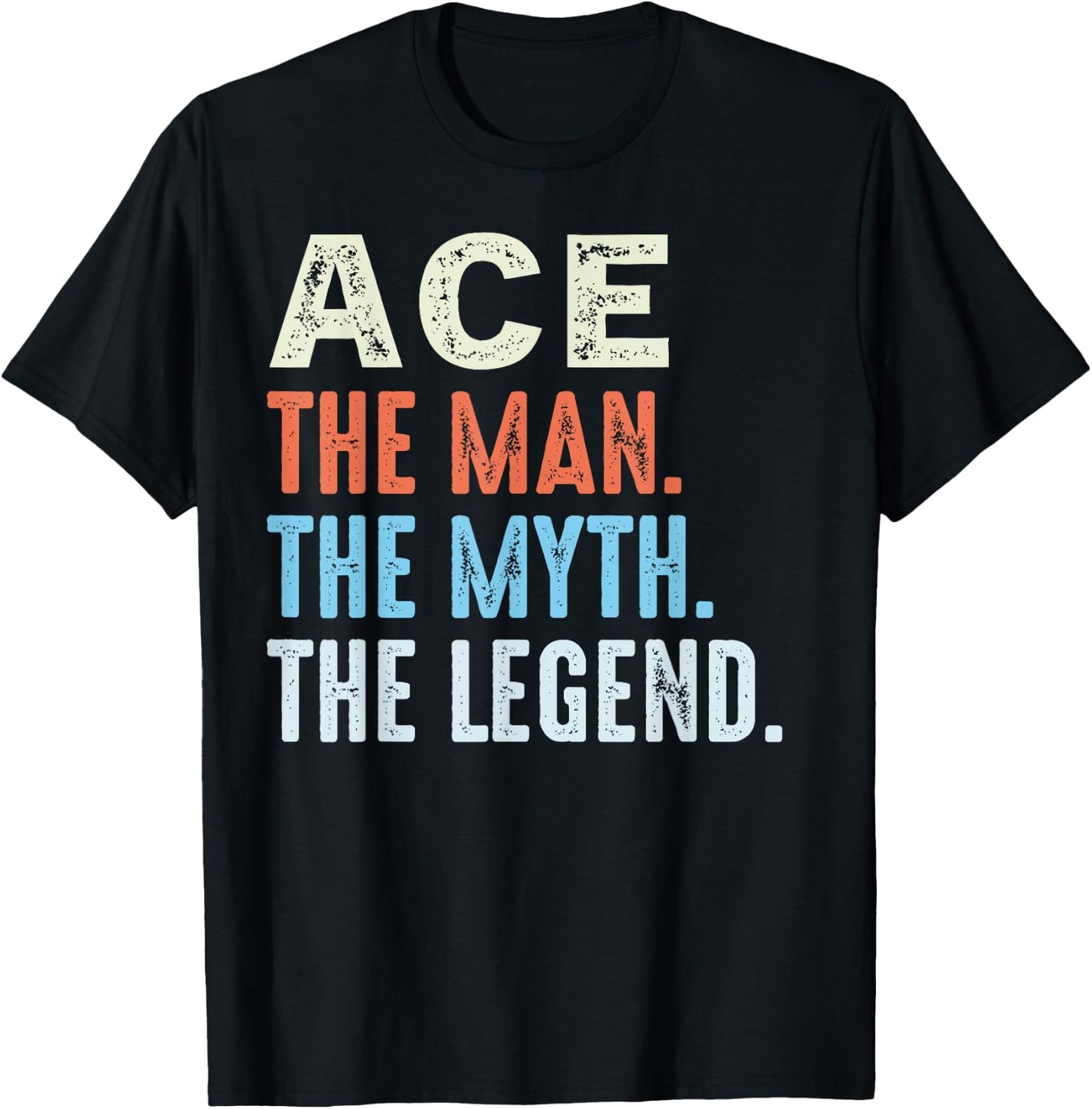 ACE The Legend Name Personalized Cute Idea Men Vintage ACE T-Shirt - T-Shirt | Black