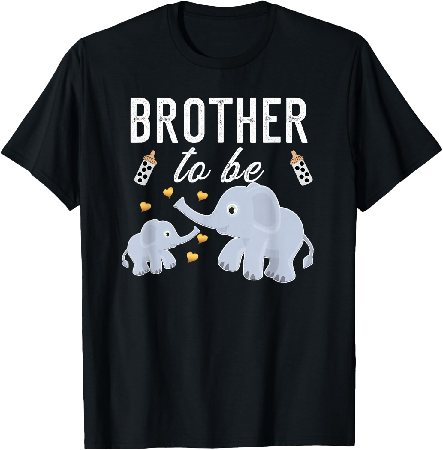 Brother To Be Elephant Baby Shower Brother Gift Cute T-Shirt - T-Shirt | Black