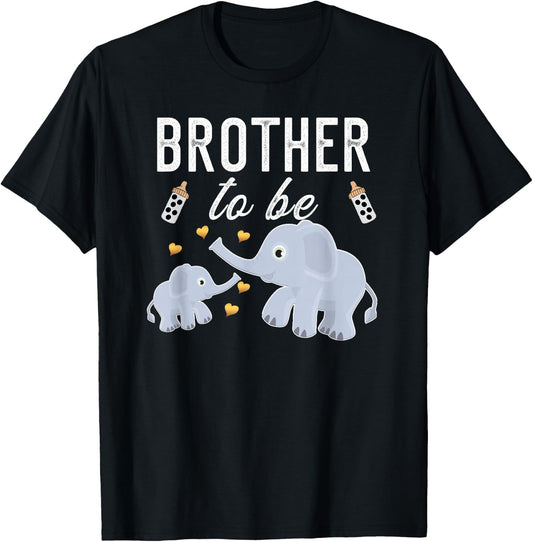 Brother To Be Elephant Baby Shower Brother Gift Cute T-Shirt - T-Shirt | Black