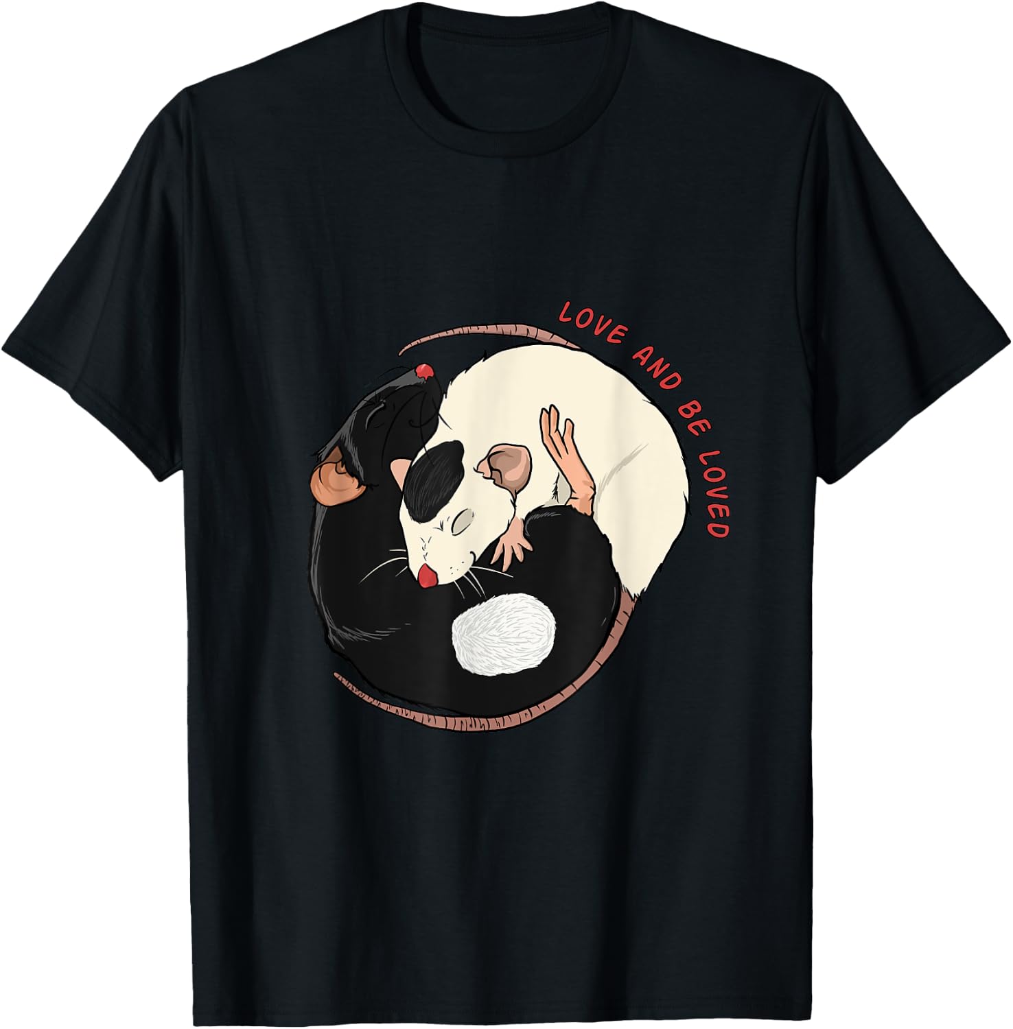 Love and be Loved Gift for Rodent, Rats & Mouses Lovers T-Shirt - T-Shirt | Black