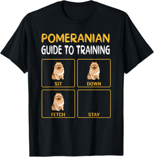 Funny Pomeranian Guide to Training Dog Obedience T-Shirt - T-Shirt | Black