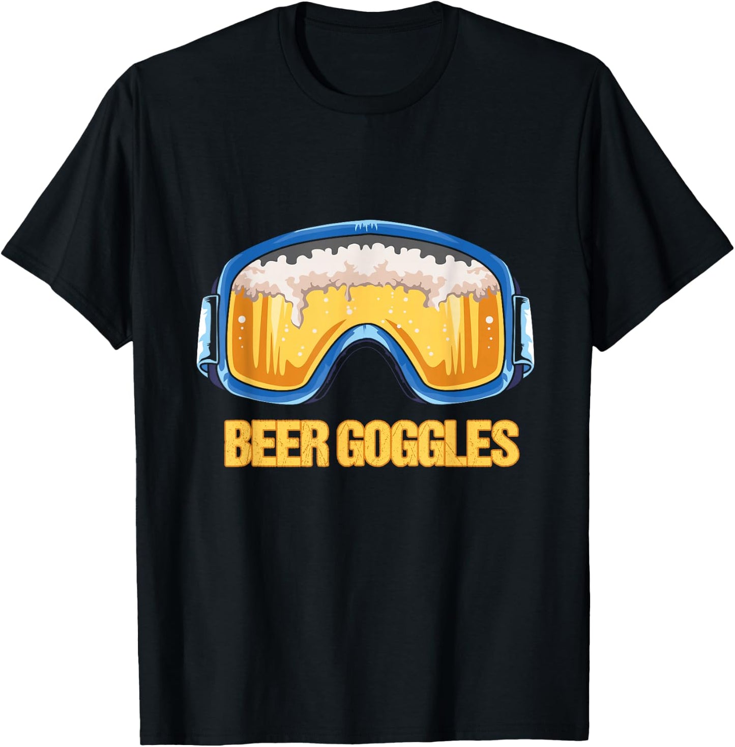 Snowboarding - Beer Goggles - Ski Mountain T-Shirt - T-Shirt | Black