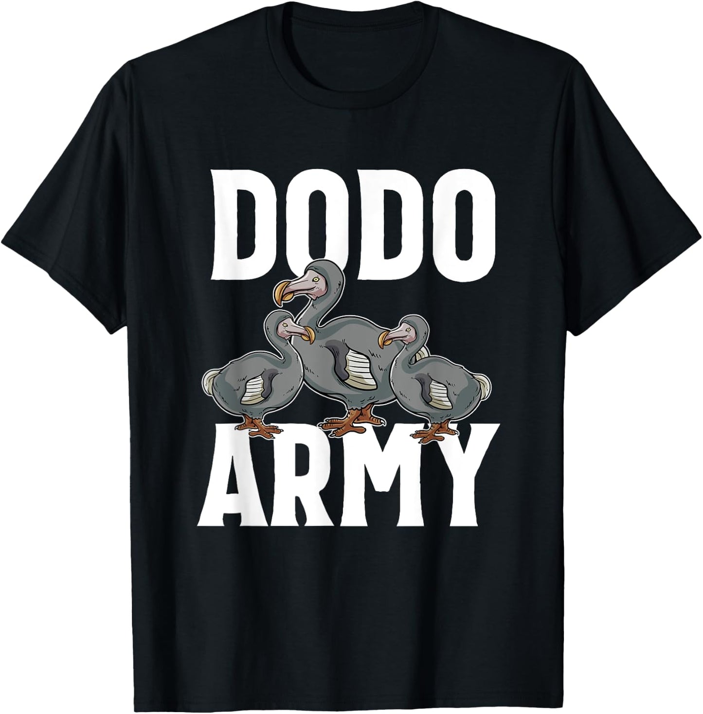 Dodo Army Extinct Flightless Bird Lovers Ornithology Gift T-Shirt - T-Shirt | Black