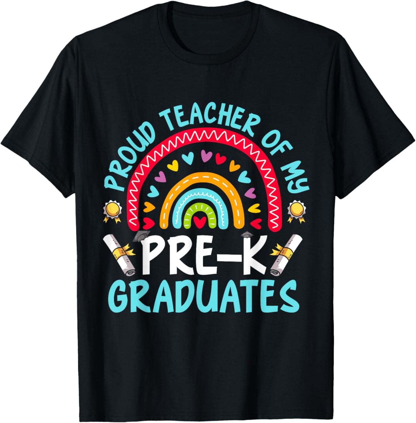 Proud Teacher Of My Pre-K Graduates T-Shirt - T-Shirt | Black