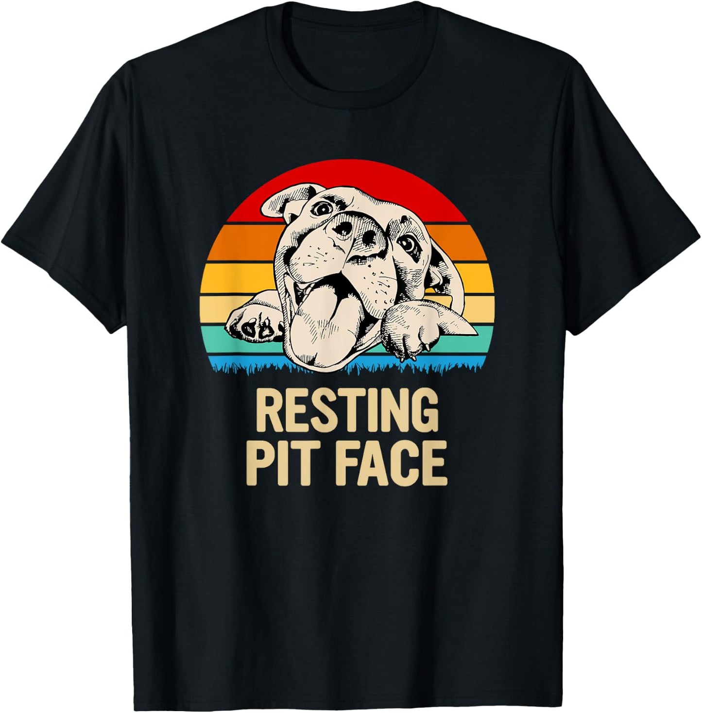The Loyal Dog Apparel Co Resting Pit Face -Adults, Kids Black Small T-Shirt - T-Shirt | Black