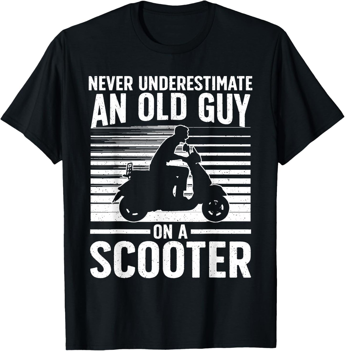 Funny Scooter Design for Grandpa Men Scooter Motorbike Lover T-Shirt - T-Shirt | Black