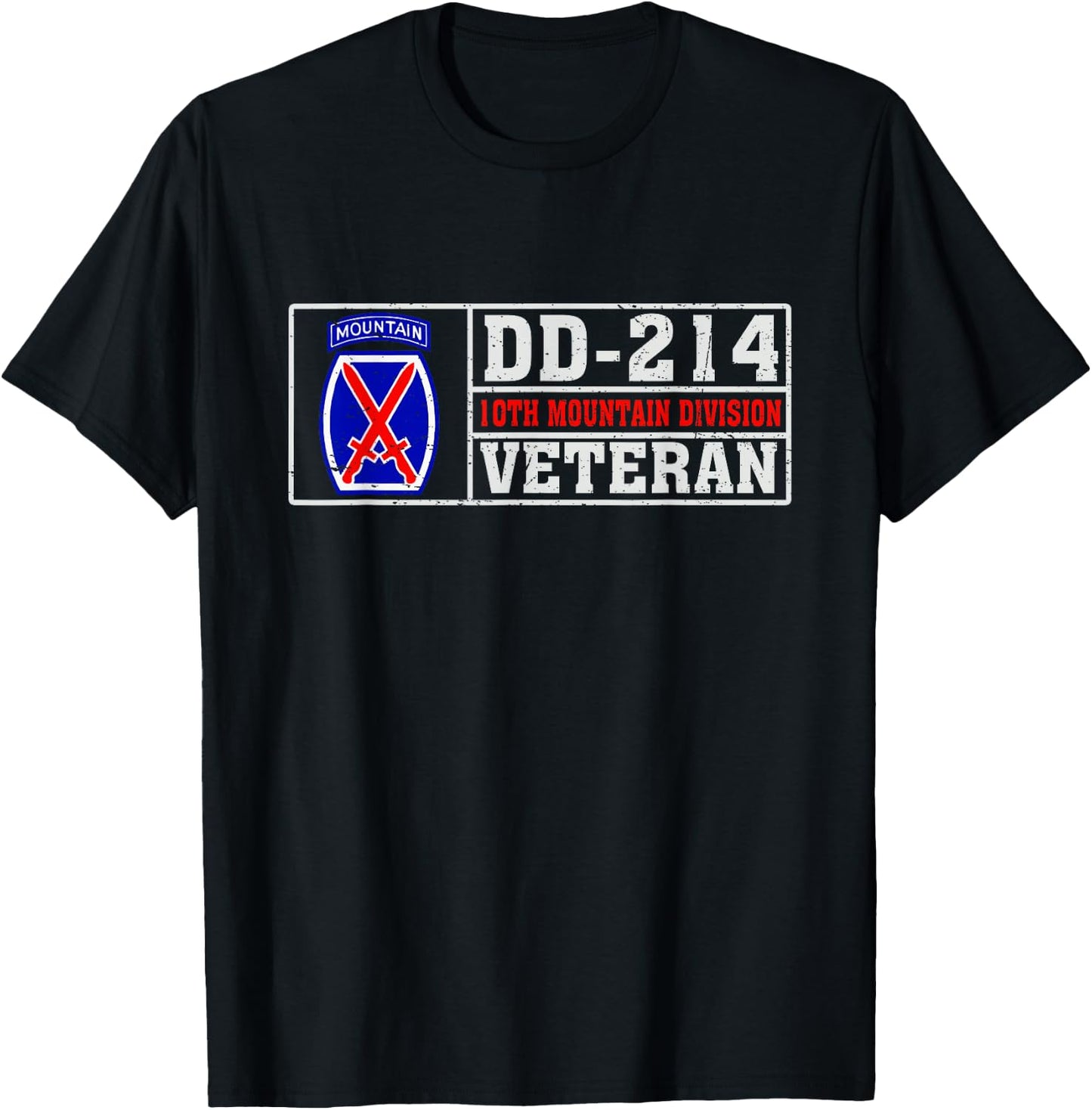 Proud 10th Mountain Division Veteran US Infantry Military T-Shirt - T-Shirt | Black