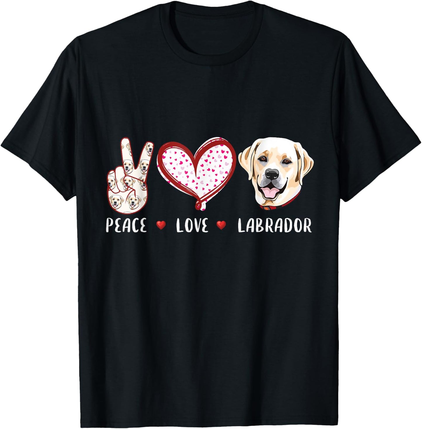 peace love Labrador retriever gift women kids girls T-Shirt - T-Shirt | Black