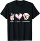 peace love Labrador retriever gift women kids girls T-Shirt - T-Shirt | Black