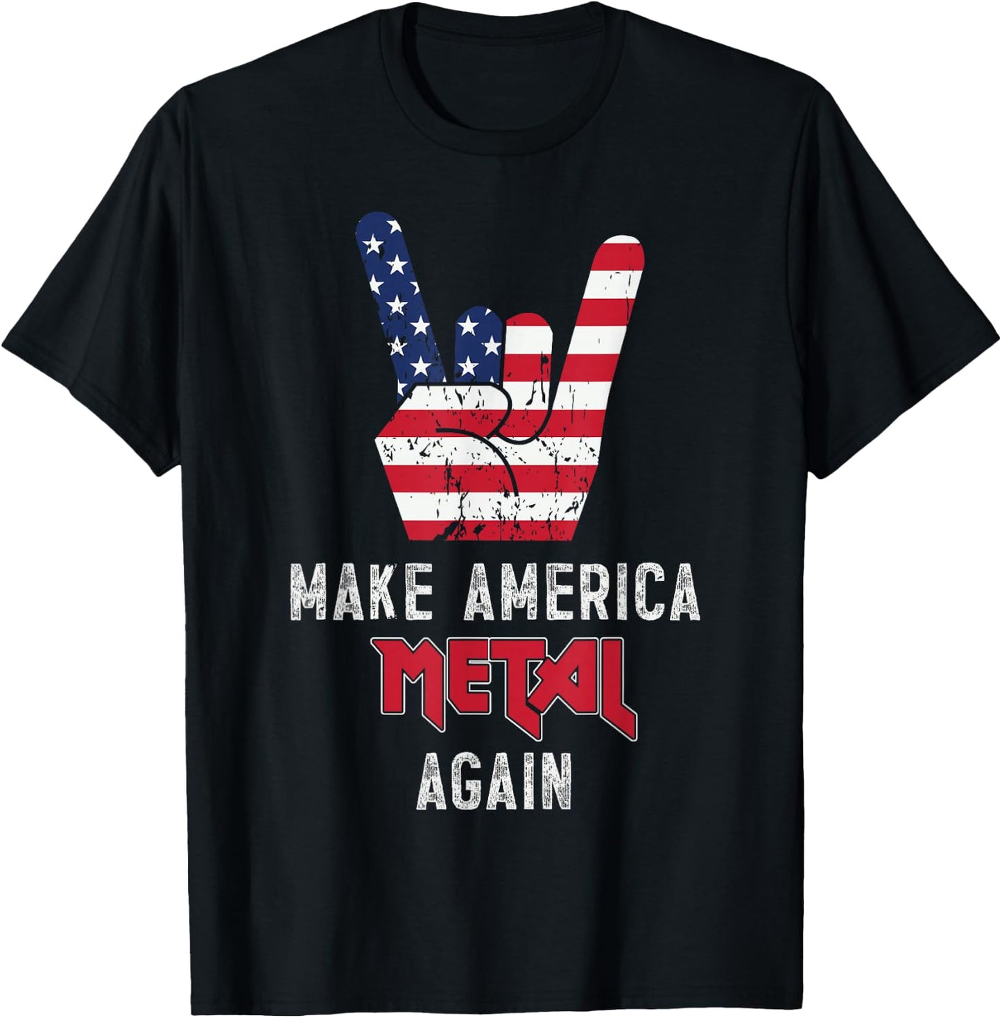 Heavy Metal Rock Music USA Make America Metal Again T-Shirt - T-Shirt | Black
