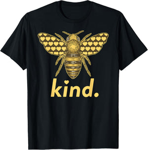 Kind Women Men - Bee Kind Inspirational T-Shirt - T-Shirt | Black