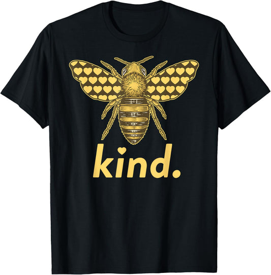 Kind Women Men - Bee Kind Inspirational T-Shirt - T-Shirt | Black