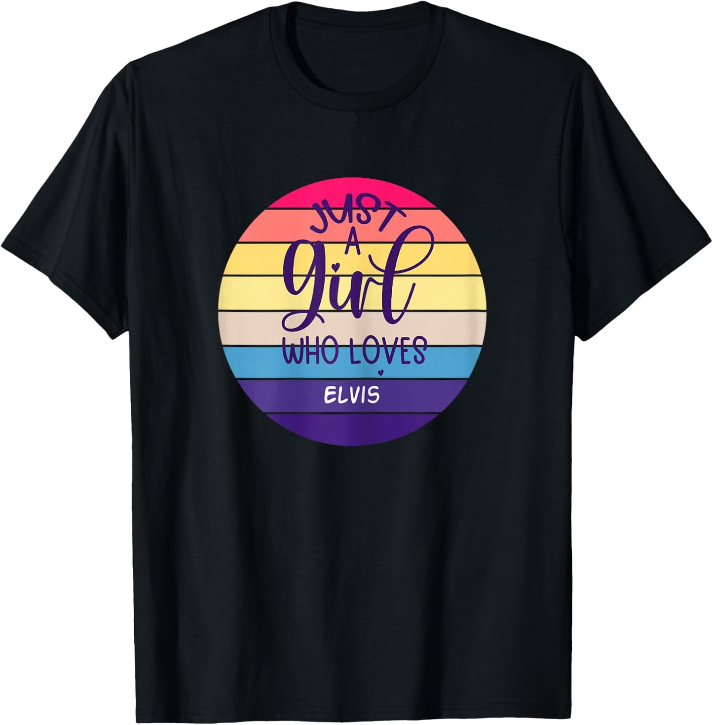 Vintage Just A Girl Loves Elvis T-Shirt - T-Shirt | Black