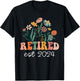 Retired 2024 Funny Retirement 2024 Wildflower T-Shirt - T-Shirt | Black