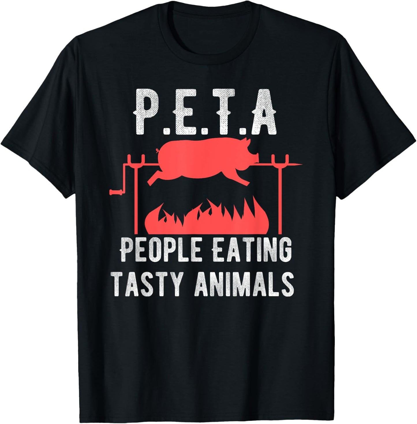 Funny P.E.T.A People Eating Tasty Animals BBQ Kids Adults T-Shirt - T-Shirt | Black