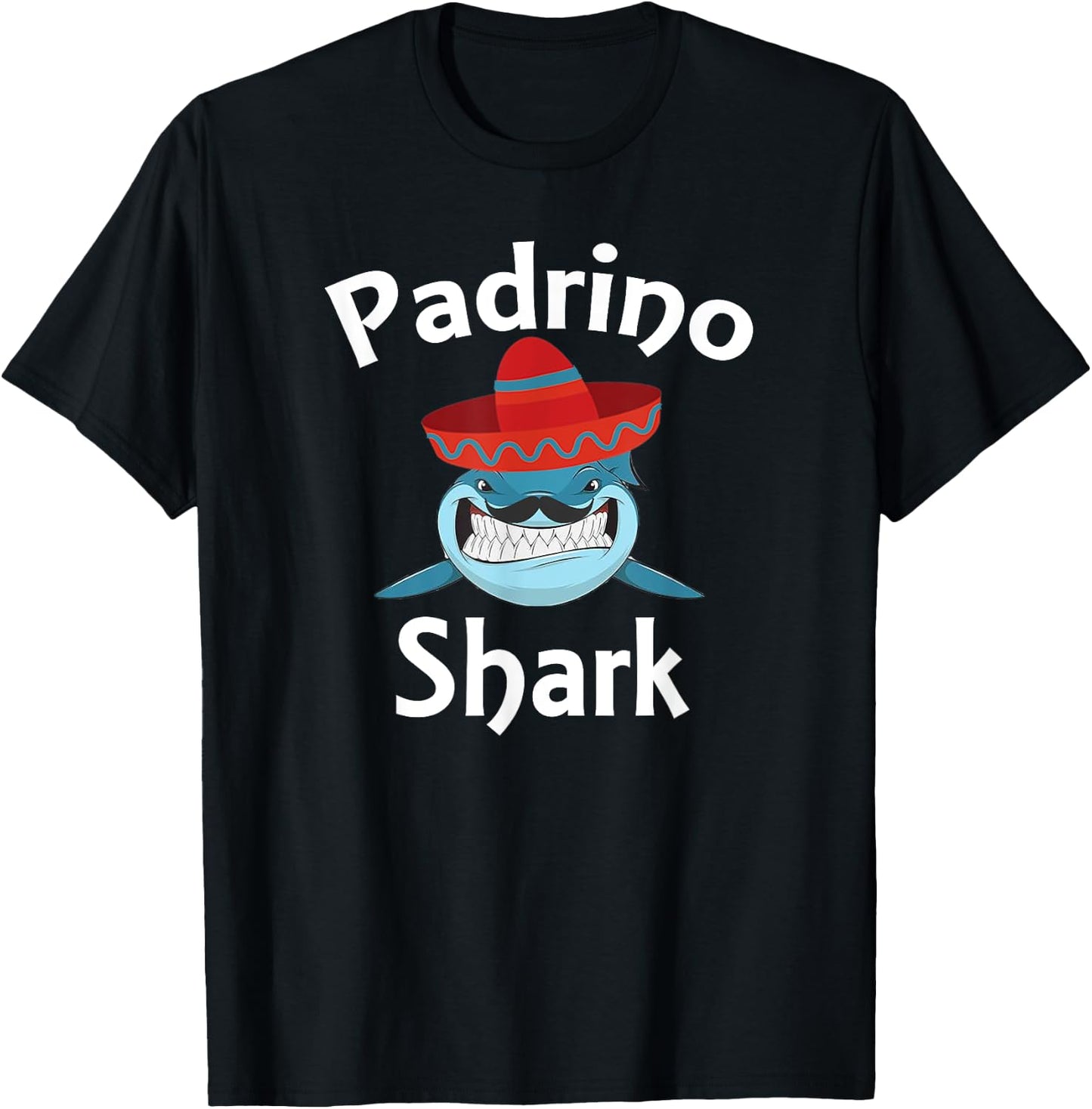 Padrino Shark Funny Spanish Godfather T-Shirt - T-Shirt | Black