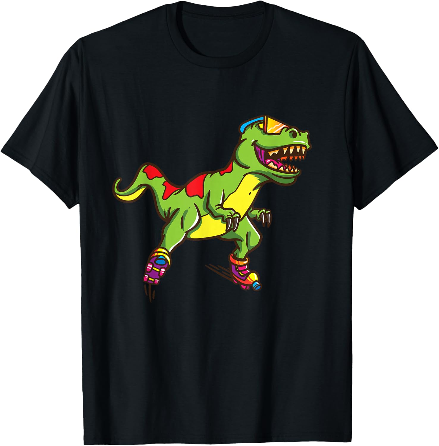 Roller Skate Shirt for Boys Girls Skating T Rex Skater T-Shirt - T-Shirt | Black