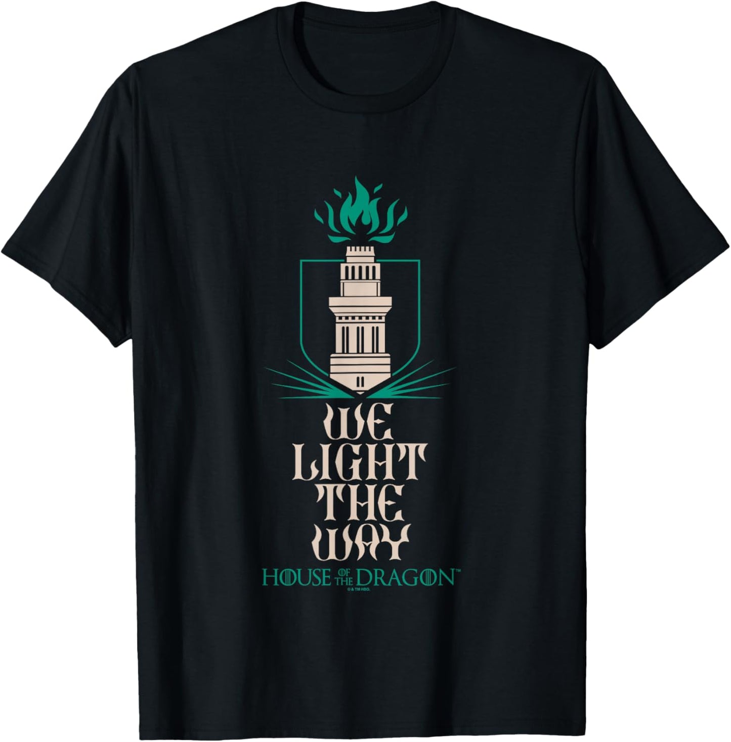 House of the Dragon Hightower We Light The Way Chest Logo T-Shirt - T-Shirt | Black