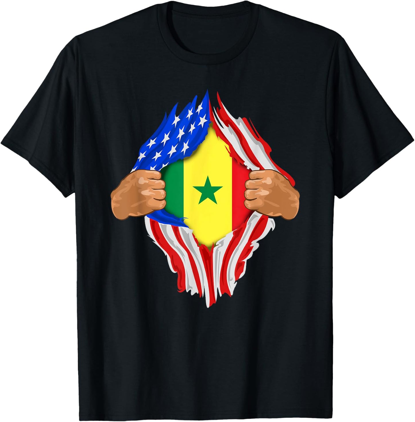 Senegalese Blood Inside Me | Senegal Flag Gift T-Shirt - T-Shirt | Black