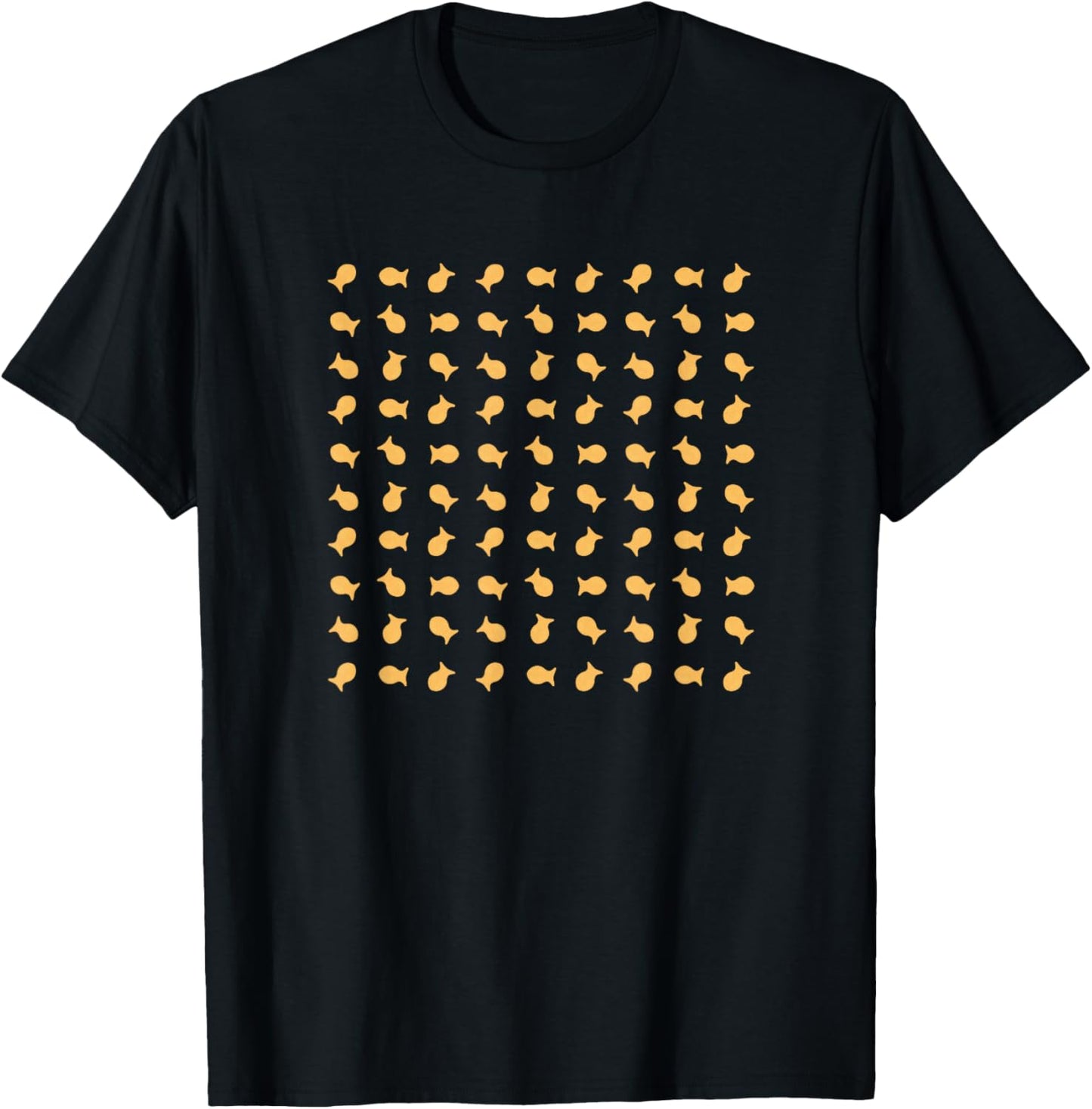 Goldfish Crackers Pattern Funny Goldfish Cracker T-Shirt - T-Shirt | Black