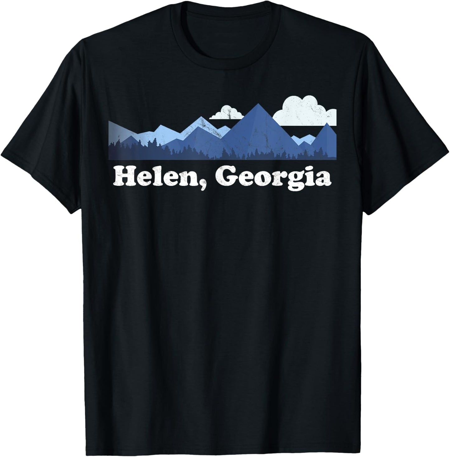 Cute Helen Georgia Retro Blue Ridge Mountains GA T-Shirt - T-Shirt | Black