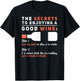 Secret To Enjoying Good Wine - Humorous Wine Lover Saying T-Shirt - T-Shirt | Black