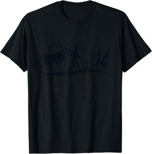 Disney Frozen 2 Characters Anna Elsa Silhouette T-Shirt - T-Shirt | Black